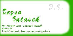 dezso valasek business card
